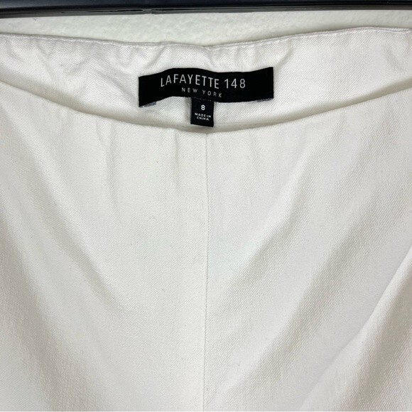 Lafayette 148 New York Cloth Cropped Bleecker Ankle White Pants- Size 8 - Picture 5 of 8